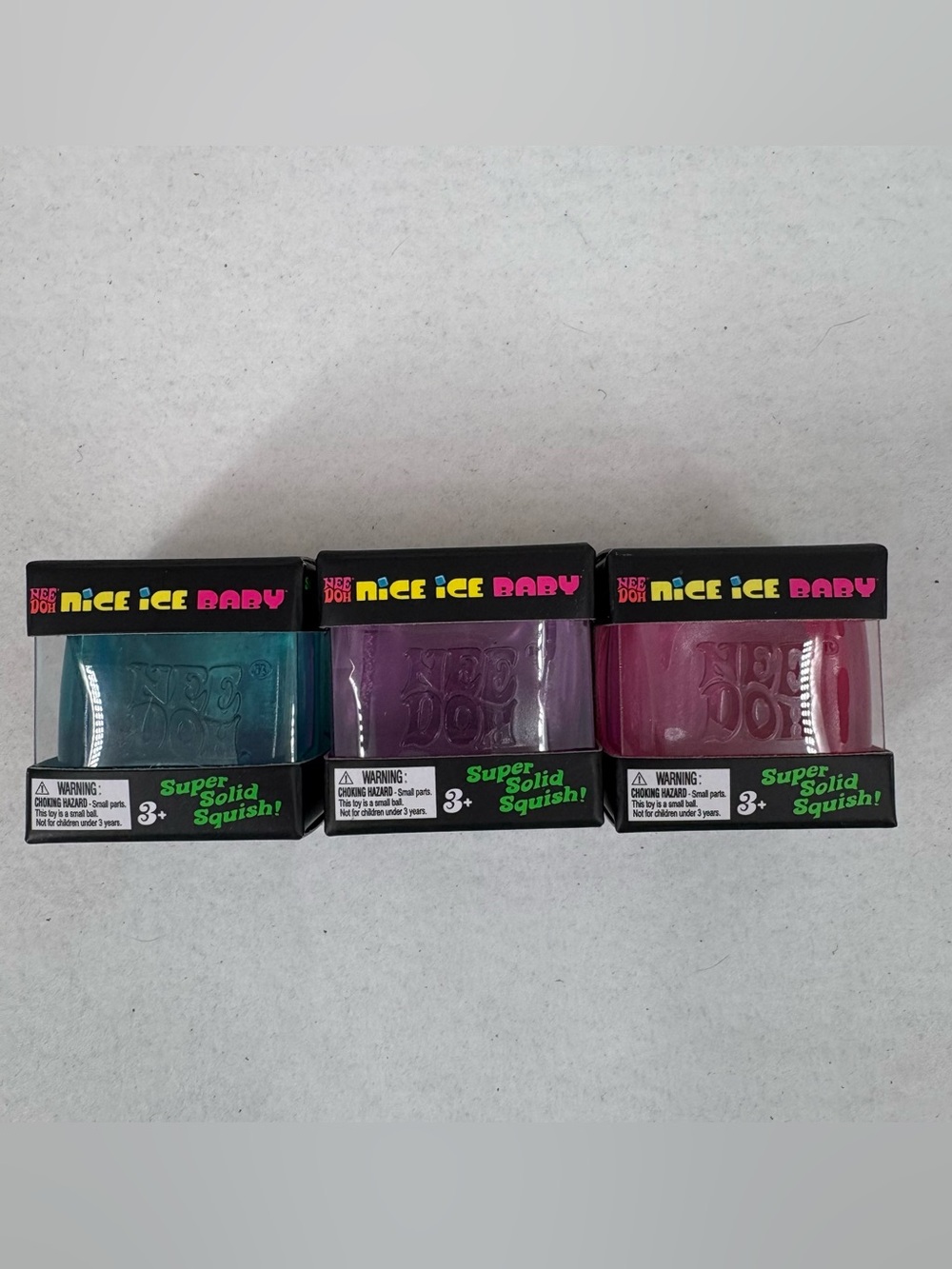 NeeDoh Nice Ice Baby Mini Cube Bundle Of 3 Blue Pink Purple